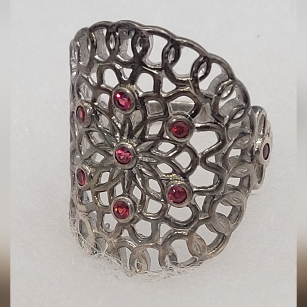 Silver & Ruby Ring - image 1